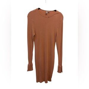 ASOS Terracotta Midi Dress with Flared Cuffs